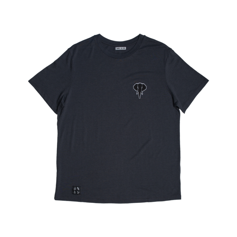 t-shirt gris - logo noir omnia in uno