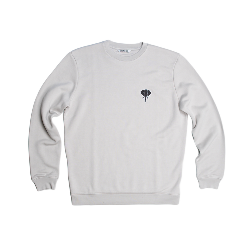 grey sweatshirt black logo omnia in uno